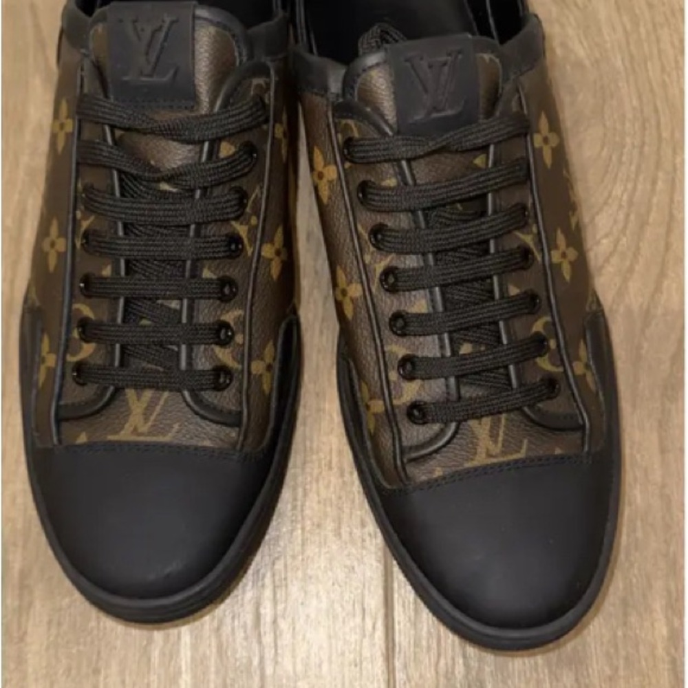 Louis Vuitton Men's Leather Low Brown Monogram Sneakers